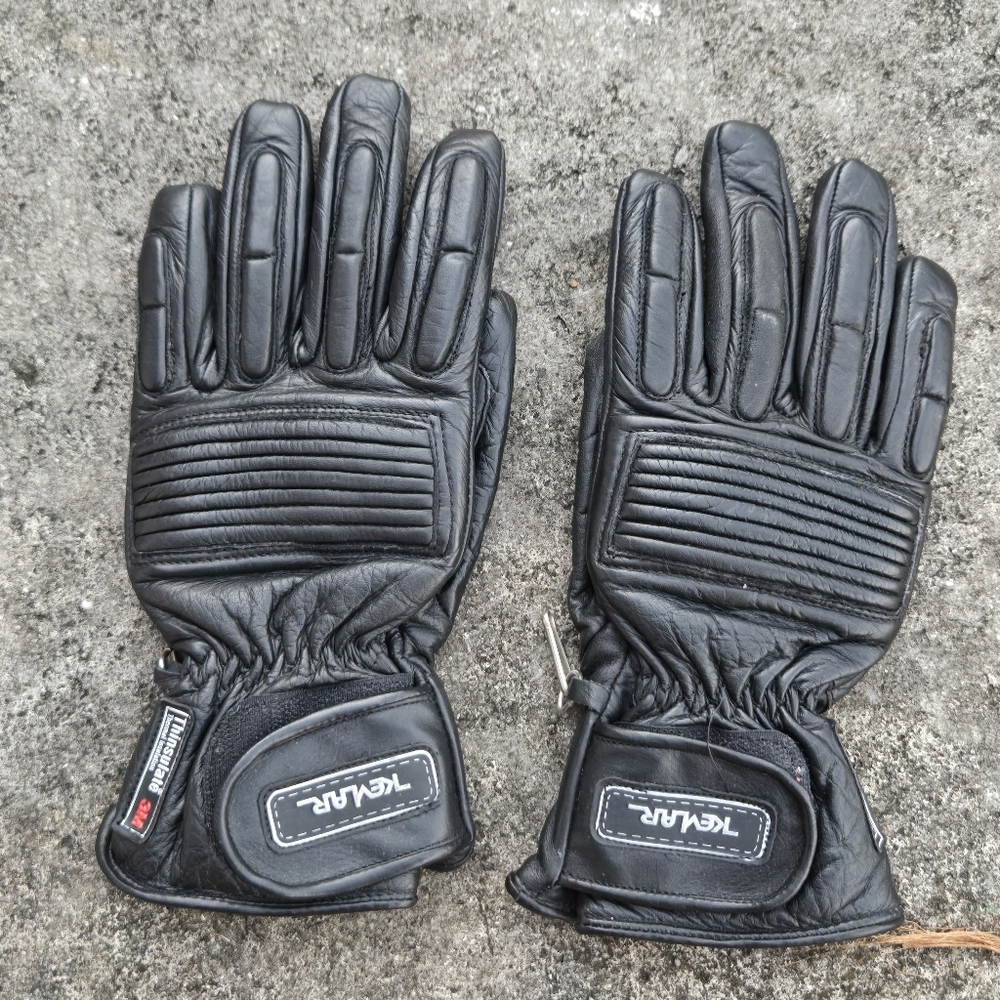 Thinsulate/ Kevlar Black Leather Gloves XS mens for Motorcycle